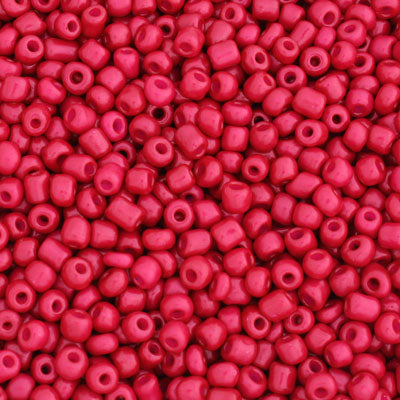 #6/0 SEED BEADS - APPROX 100G - OPAQUE HOT PINK