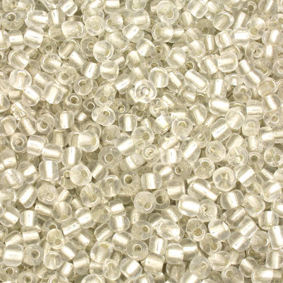 #6/0 SEED BEADS - APPROX 100G - SILVER LINED CLEAR