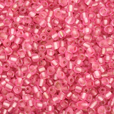 #6/0 SEED BEADS - APPROX 100G - SILVER LINED PINK