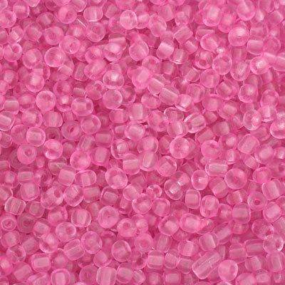 #6/0 SEED BEADS - APPROX 100G - TRANSPARENT DARK PINK