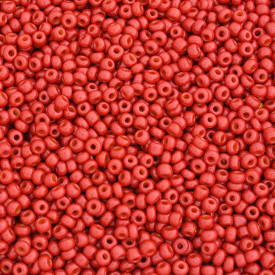 #8/0 SEED BEADS - APPROX 100G - OPAQUE CARMINE RED