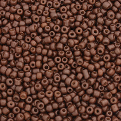 #8/0 SEED BEADS - APPROX 100G - OPAQUE BROWN