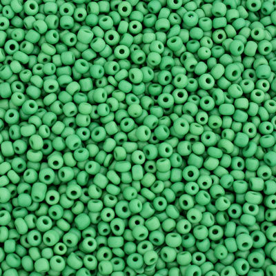 #8/0 SEED BEADS - APPROX 100G - OPAQUE LIGHT GREEN