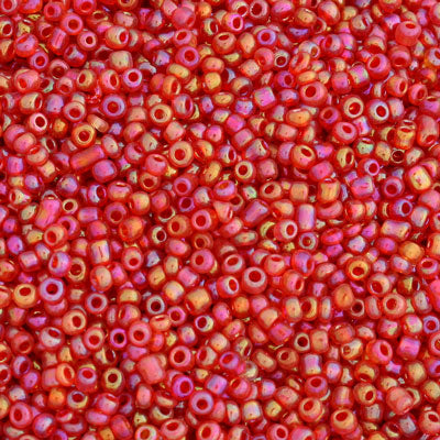 #8/0 SEED BEADS - APPROX 100G - RAINBOW RED