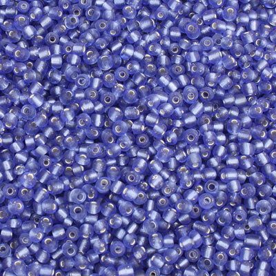 #8/0 SEED BEADS - APPROX 100G - SILVER LINED BLUE