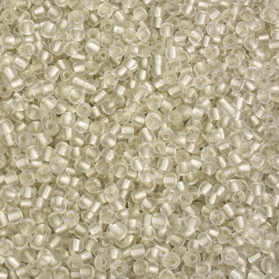 #8/0 SEED BEADS - APPROX 100G - SILVER LINED CLEAR