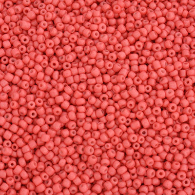 #11/0 SEED BEADS - APPROX 100G - OPAQUE CORAL