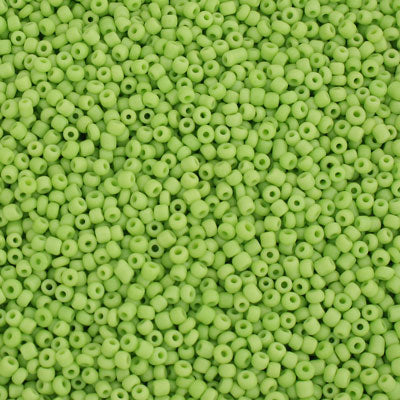 #11/0 SEED BEADS - APPROX 100G - OPAQUE LIME