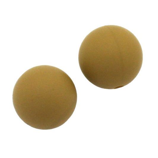 15 MM ROUND SILICONE COFFEE BROWN 5 PCS