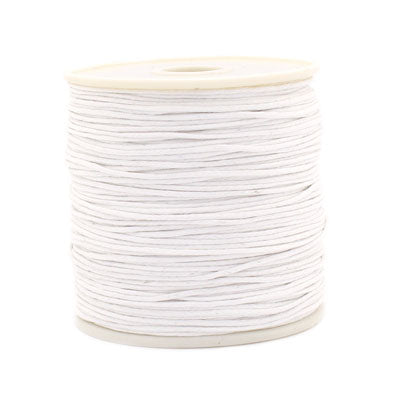 1MM WHITE WAXED CORD - 50M ROLL
