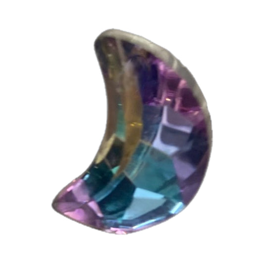 20 X 13 MM CRYSTAL MOON BEADS - 4 PCS