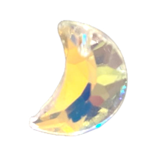 15 X 10 MM CRYSTAL MOON BEADS - 3 PCS