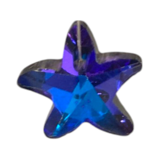 14 X 14 MM CRYSTAL STARFISH BEADS - 4 PCS