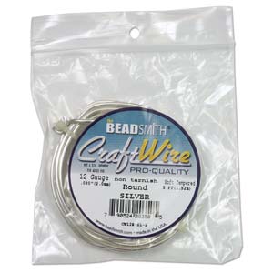 12  GAUGE SILVER BEADSMITH NON-TARNISH WIRE 5FT