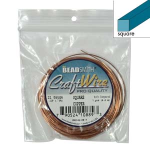 21 Gauge Copper Square Craft Wire 7yd | All About Beads