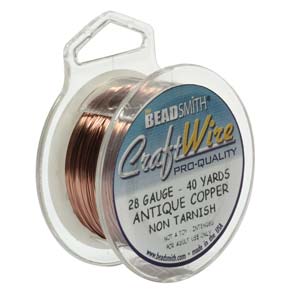 28 GAUGE  ANTIQUE COPPER ROUND CRAFT WIRE 40YD