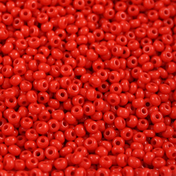 #11/0 ROCAILLES  - APPROX 40G - OPAQUE LIGHT RED