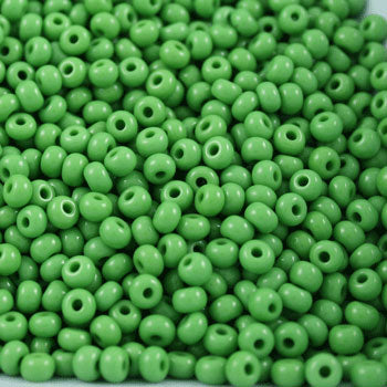 #6/0 ROCAILLES - APPROX 40G - OPAQUE GREEN