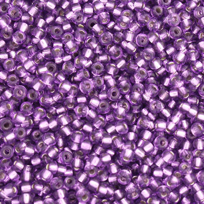 #8/0 ROCAILLES  - APPROX 40G - SILVER LINED PURPLE