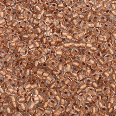 #8/0 ROCAILLES  - APPROX 40G - INSIDE COLOUR LINED COPPER