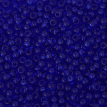 #8/0 ROCAILLES - APPROX 40G - TRANSPARENT DARK BLUE