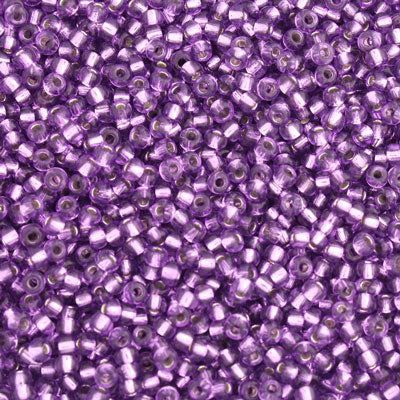 #9/0 ROCAILLES  - APPROX 40G - SILVER LINED PURPLE