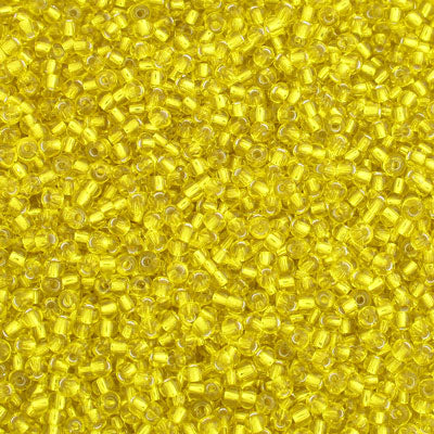 #9/0 ROCAILLES  - APPROX 40G - SILVER LINED YELLOW