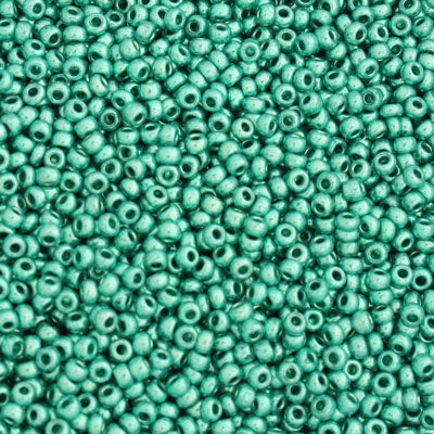 #8/0 ROCAILLES  - APPROX 40G - METALLIC TEAL GREEN