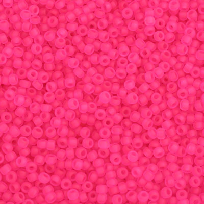 #9/0 ROCAILLES  - APPROX 40G - NEON PINK