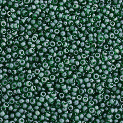 #9/0 ROCAILLES  - APPROX 40G - DARK GREEN PEARL