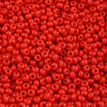 #9/0 ROCAILLES  - APPROX 40G - OPAQUE LIGHT RED