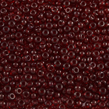 #9/0 ROCAILLES  - APPROX 40G - TRANSPARENT GARNET