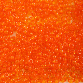 #9/0 ROCAILLES  - APPROX 40G - TRANSPARENT ORANGE