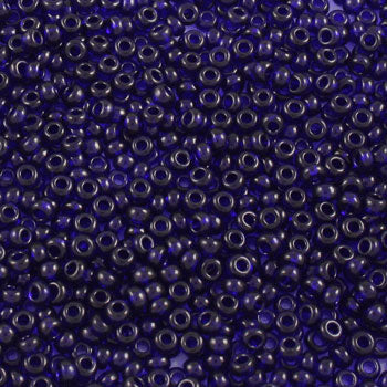 #9/0 ROCAILLES  - APPROX 40G - TRANSPARENT ROYAL BLUE