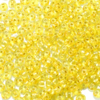 2.5 x 5mm transparent yellow twin beads 15g