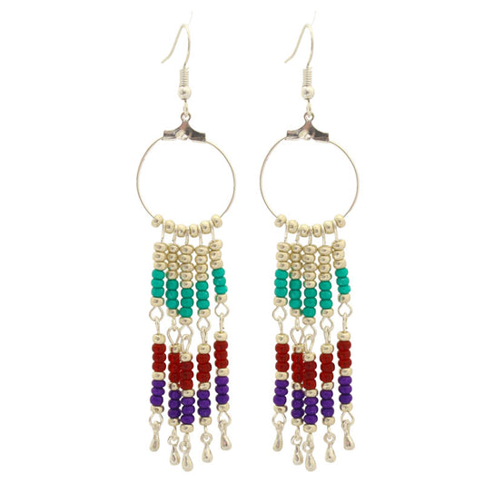 TASSEL HOOP EARRING KIT - RED PURPLE TEAL