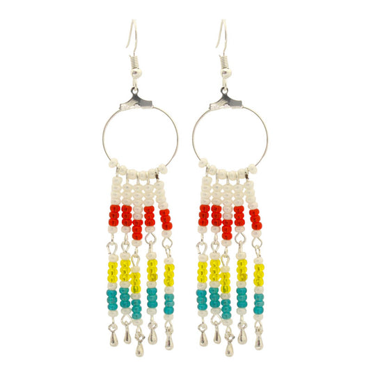 TASSEL HOOP EARRING KIT - RED YELLOW TEAL