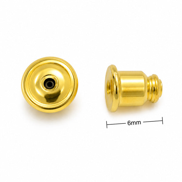 6mm Gold Earring Backs – 10 Pairs