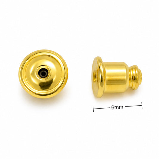 6mm Gold Earring Backs – 10 Pairs