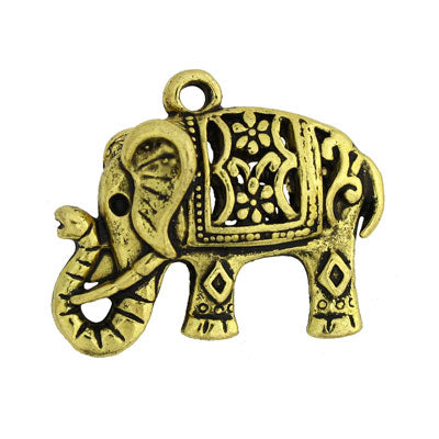 ELEPHANT CHARM 21 X 25 MM GOLD - 3 PCS