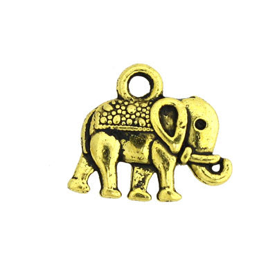 ELEPHANT CHARM 12 X14 MM GOLD - 20 PCS