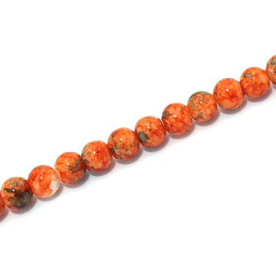 4 MM ROUND GLASS BEADS ORANGE - 210 PCS