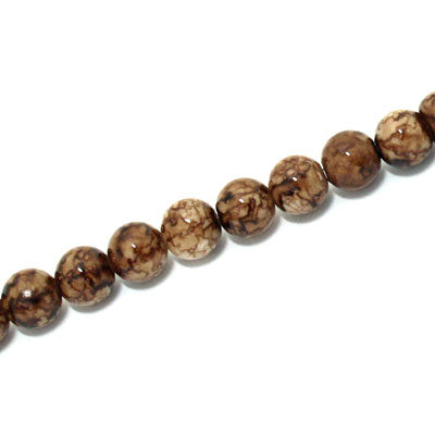 6 MM ROUND GLASS BEADS BROWN - 150 PCS