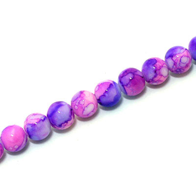 6 MM ROUND GLASS BEADS LIGHT PINK / PURPLE - 150 PCS