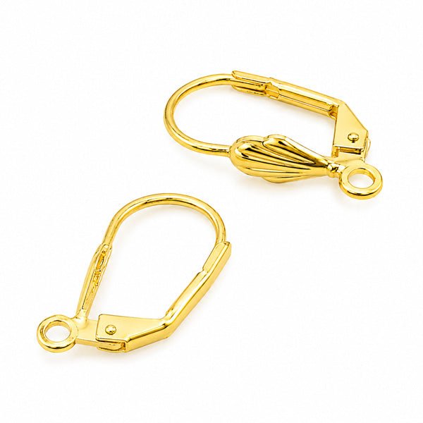 18mm gold leverback earrings - 5 pairs