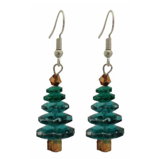 CHRISTMAS TREE EARRINGS KIT - SILVER TEAL