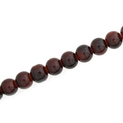 6 MM ROUND GLASS BEADS BURGUNDY - 145 PCS