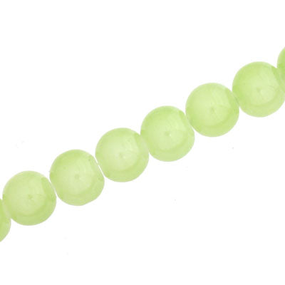 8 MM ROUND GLASS BEADS LIGHT GREEN - 105 PCS