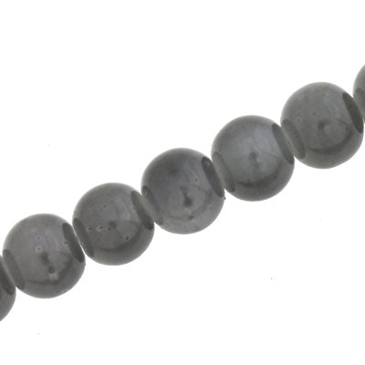 12 MM ROUND GLASS BEADS GREY - 67 PCS