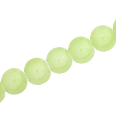 10 MM ROUND GLASS BEADS LIGHT GREEN - 82 PCS